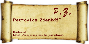Petrovics Zdenkó névjegykártya